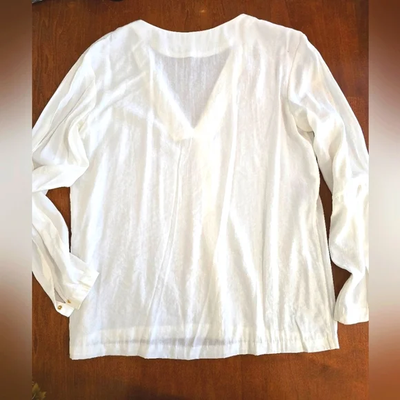 & Other Stories Summer Workwear: White, Long-sleeved Blouse w Buttons Sz 36 S/M - Picture 2 of 13